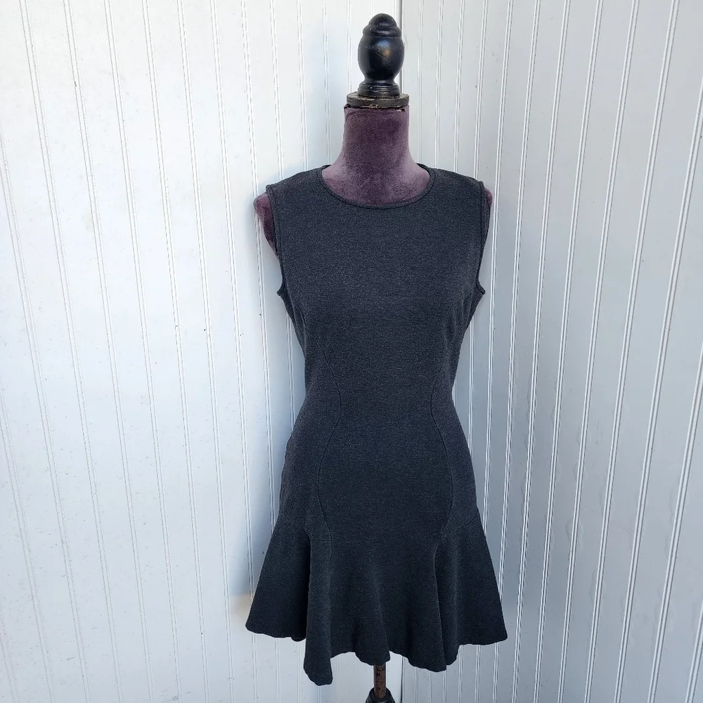 Michael Kors Made in Italy Charcoal Gray Dress Designer Luxury Women Flare Sz 10